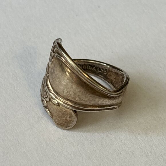 Rogers Brothers Size 6-7 Silver Plate Spoon Ring - Picture 5 of 9